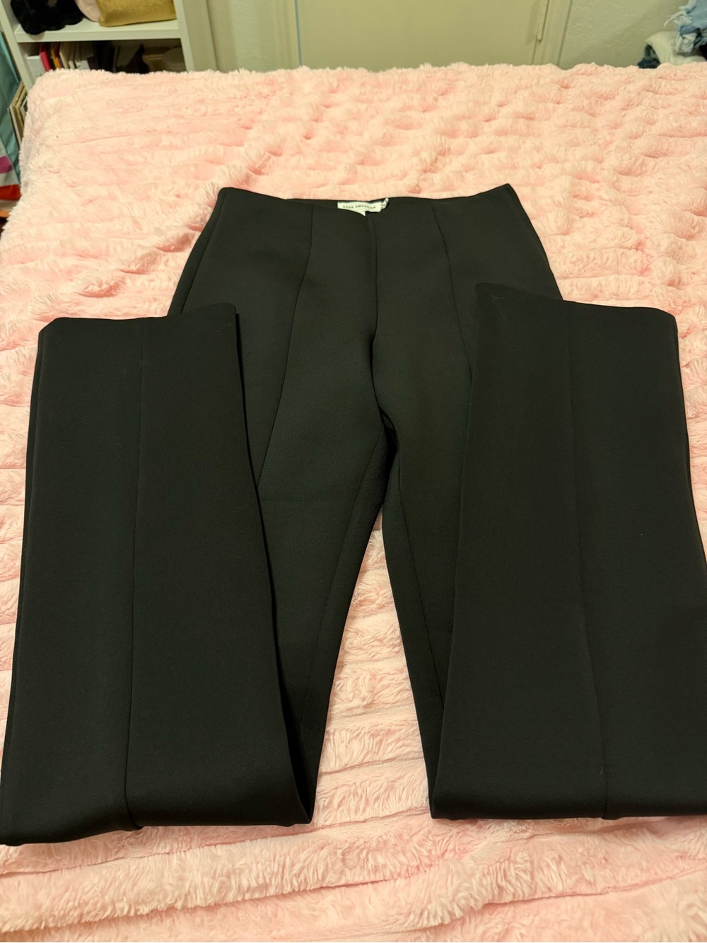 Good American black high waisted trousers